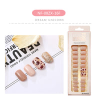 HKM-202643 Waterproof DIY Glitter Fake Nail Patch Set - 30 Pieces with Nail Sequins