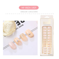 HKM-202643 Waterproof DIY Glitter Fake Nail Patch Set - 30 Pieces with Nail Sequins