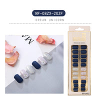 HKM-202643 Waterproof DIY Glitter Fake Nail Patch Set - 30 Pieces with Nail Sequins
