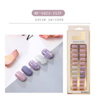 HKM-202643 Waterproof DIY Glitter Fake Nail Patch Set - 30 Pieces with Nail Sequins