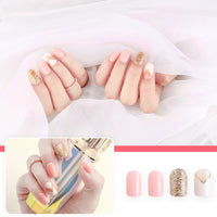 HKM-202643 Waterproof DIY Glitter Fake Nail Patch Set - 30 Pieces with Nail Sequins