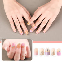 HKM-202643 Waterproof DIY Glitter Fake Nail Patch Set - 30 Pieces with Nail Sequins