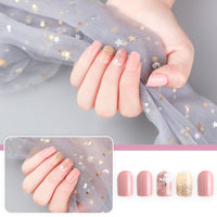 HKM-202643 Waterproof DIY Glitter Fake Nail Patch Set - 30 Pieces with Nail Sequins