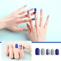 HKM-202643 Waterproof DIY Glitter Fake Nail Patch Set - 30 Pieces with Nail Sequins