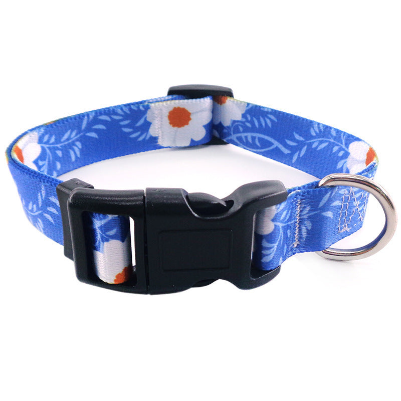 HKM-770963 Bohemian Digital Printing Pet Collars - Adjustable Polyester Dog Collars for All Seasons