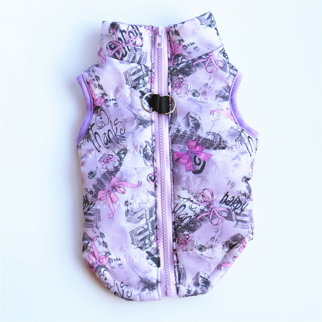 HKM-438355 Cozy Striped Dog Jacket for Autumn and Winter with Traction Buckle and Comfortable Fit
