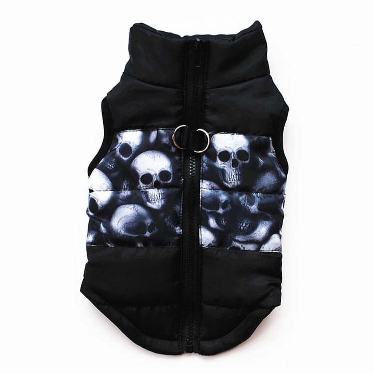 HKM-438355 Cozy Striped Dog Jacket for Autumn and Winter with Traction Buckle and Comfortable Fit