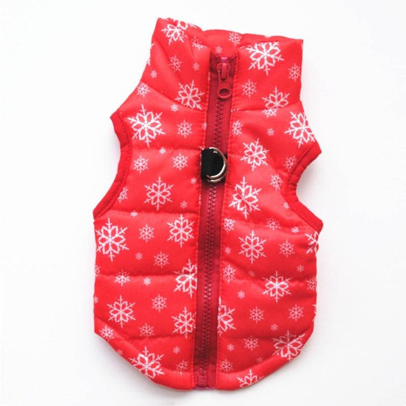 HKM-438355 Cozy Striped Dog Jacket for Autumn and Winter with Traction Buckle and Comfortable Fit