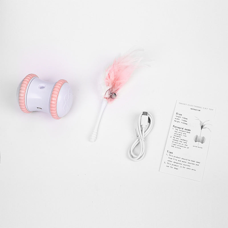 HKM-818195 Interactive Electric Cat Toy with Bell Feather Stick and USB Data Cable