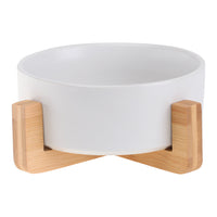 HKM-730899 Double Ceramic Cat and Dog Bowl – 400ml Pet Food and Water Dish, Anti-Tipping Design