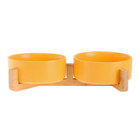 HKM-730899 Double Ceramic Cat and Dog Bowl – 400ml Pet Food and Water Dish, Anti-Tipping Design