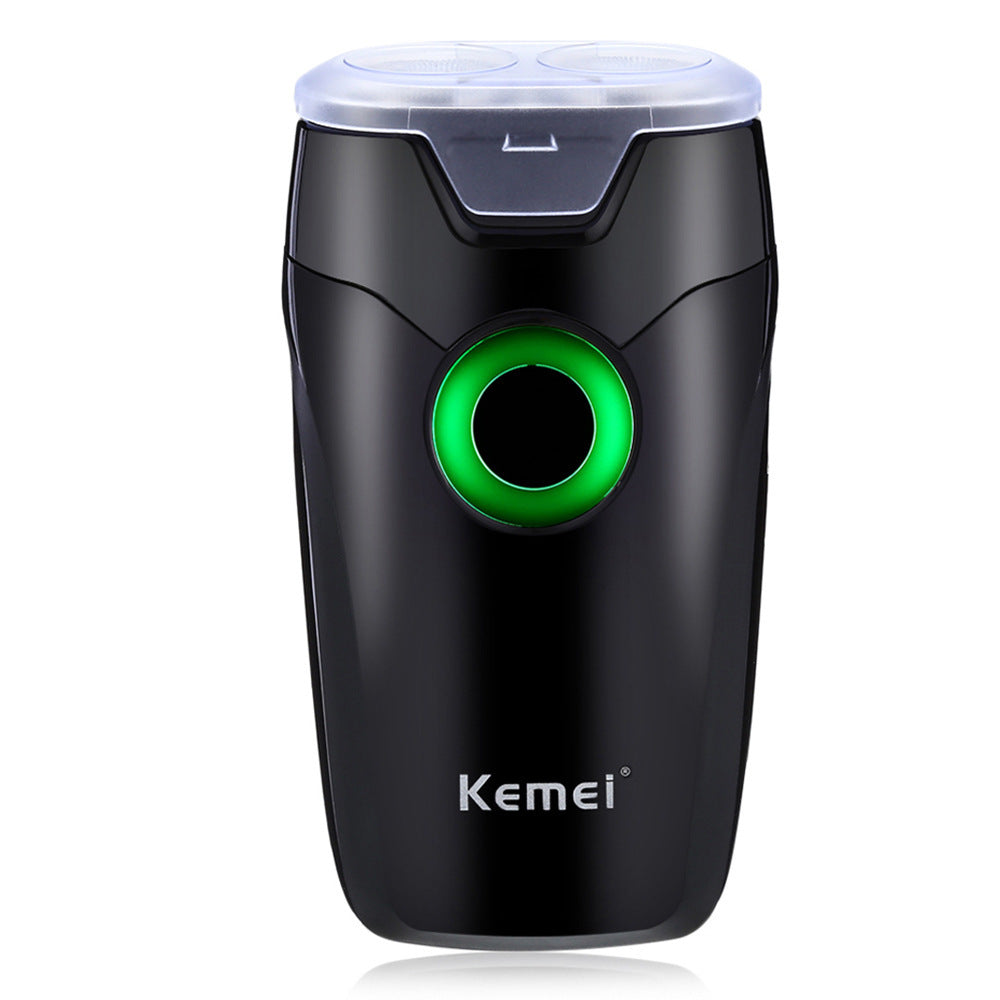 HKM-021267 Rechargeable Electric Shaver with Double Rotary Cutter Head for Men's Face Care