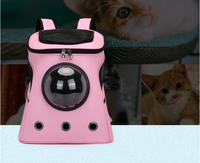HKM-707859 Spacious Pet Travel Backpack for Cats and Dogs with Outdoor Strap and Capsule Design