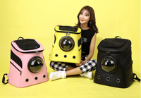 HKM-707859 Spacious Pet Travel Backpack for Cats and Dogs with Outdoor Strap and Capsule Design