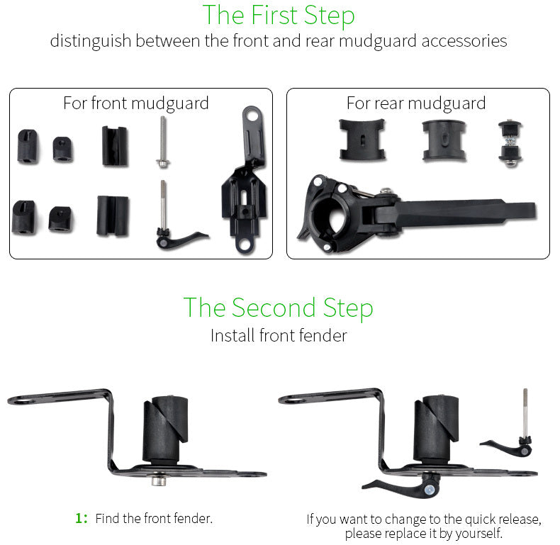 HKM-201491 Mountain Bike Mudguard for 24'-29' Bikes - Eco-Friendly Plastic & Soft Rubber, Quick Disassembly Design
