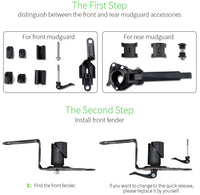 HKM-201491 Mountain Bike Mudguard for 24'-29' Bikes - Eco-Friendly Plastic & Soft Rubber, Quick Disassembly Design