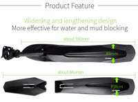 HKM-201491 Mountain Bike Mudguard for 24'-29' Bikes - Eco-Friendly Plastic & Soft Rubber, Quick Disassembly Design