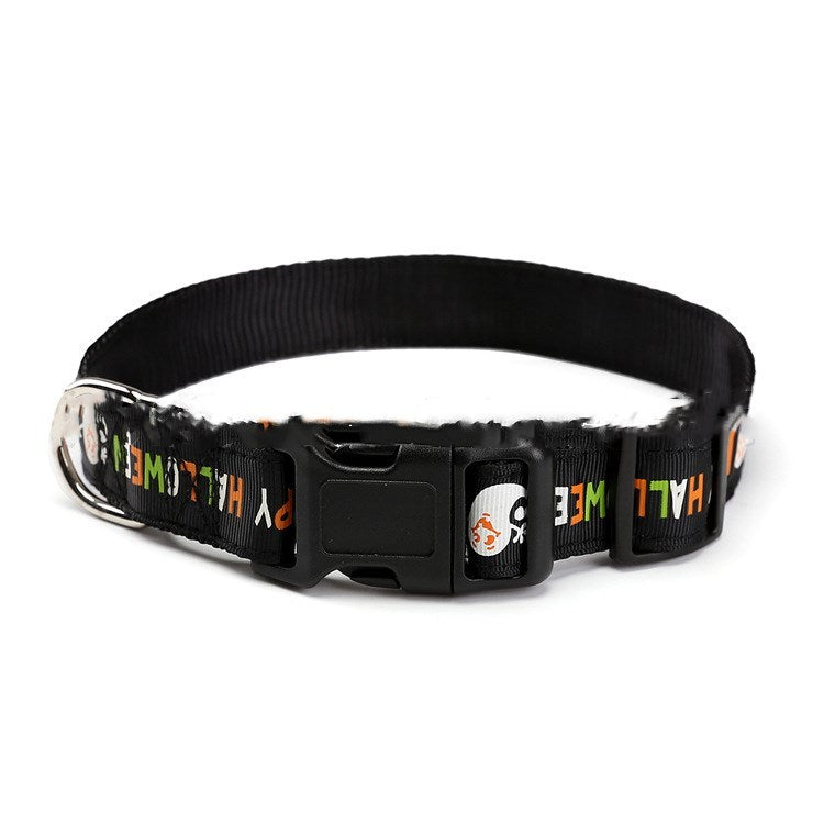 HKM-523475 Halloween-Themed Nylon Pet Collars - Various Designs and Sizes Available