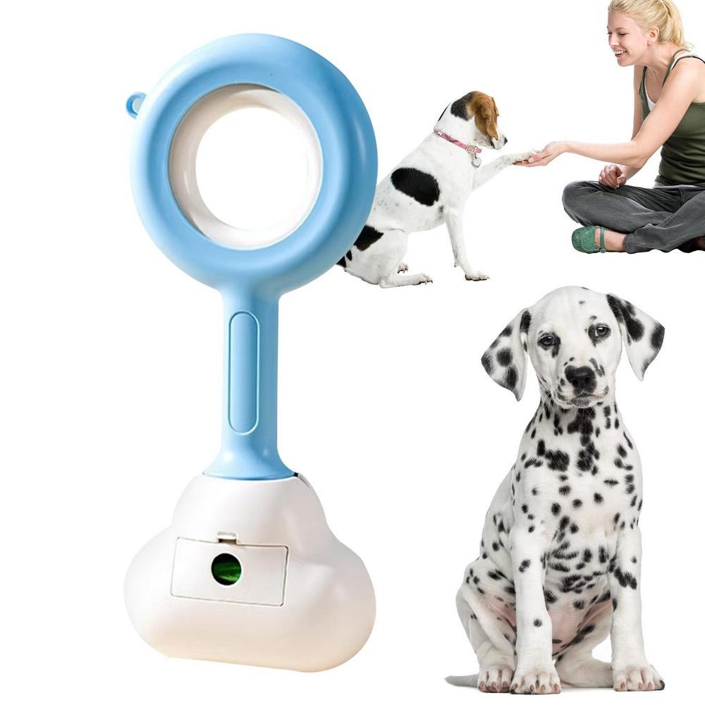 HKM-882579 Cloud-Shaped Pooper Scooper for Dogs and Cats - Comfortable No-Contact Waste Cleanup Tool in White and Blue