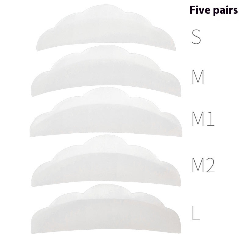 HKM-896275 Silicone Gaskets for Eyelash Planting - 5 Pairs White & Pink Sunflower Edge