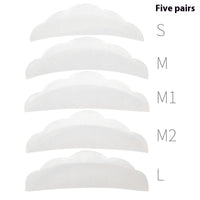 HKM-896275 Silicone Gaskets for Eyelash Planting - 5 Pairs White & Pink Sunflower Edge