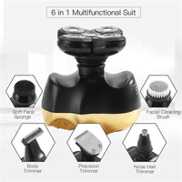 HKM-954579 Six-in-One Multifunctional Electric Shaver with Skull Design, USB Fast Charge & Waterproof System