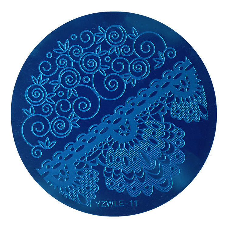 HKM-331411 DIY Nail Art Steel Plate Template - Blue, 5.6CM, 3-Year Shelf Life
