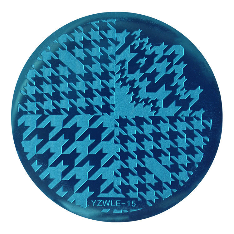 HKM-331411 DIY Nail Art Steel Plate Template - Blue, 5.6CM, 3-Year Shelf Life