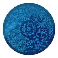 HKM-331411 DIY Nail Art Steel Plate Template - Blue, 5.6CM, 3-Year Shelf Life