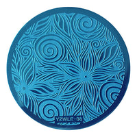 HKM-331411 DIY Nail Art Steel Plate Template - Blue, 5.6CM, 3-Year Shelf Life
