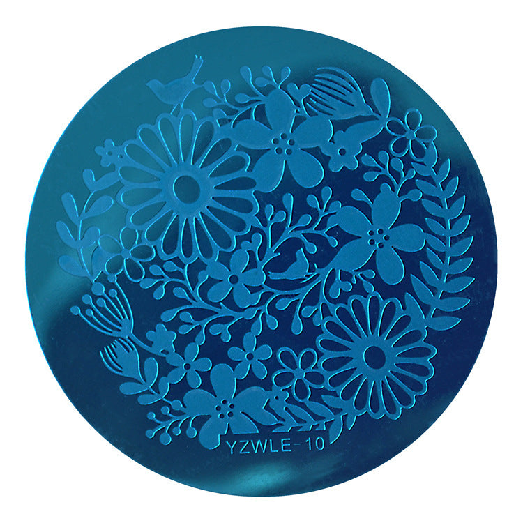 HKM-331411 DIY Nail Art Steel Plate Template - Blue, 5.6CM, 3-Year Shelf Life