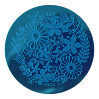 HKM-331411 DIY Nail Art Steel Plate Template - Blue, 5.6CM, 3-Year Shelf Life