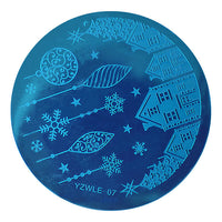 HKM-331411 DIY Nail Art Steel Plate Template - Blue, 5.6CM, 3-Year Shelf Life