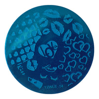 HKM-331411 DIY Nail Art Steel Plate Template - Blue, 5.6CM, 3-Year Shelf Life