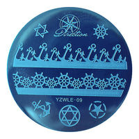 HKM-331411 DIY Nail Art Steel Plate Template - Blue, 5.6CM, 3-Year Shelf Life