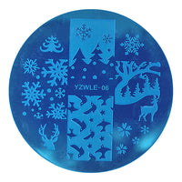 HKM-331411 DIY Nail Art Steel Plate Template - Blue, 5.6CM, 3-Year Shelf Life