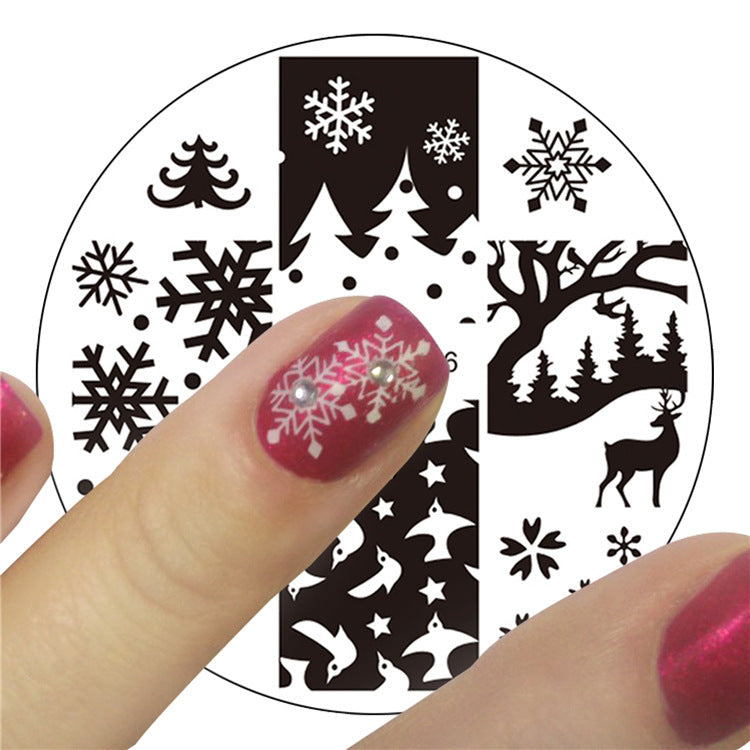 HKM-331411 DIY Nail Art Steel Plate Template - Blue, 5.6CM, 3-Year Shelf Life