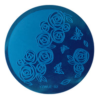 HKM-331411 DIY Nail Art Steel Plate Template - Blue, 5.6CM, 3-Year Shelf Life