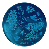 HKM-331411 DIY Nail Art Steel Plate Template - Blue, 5.6CM, 3-Year Shelf Life