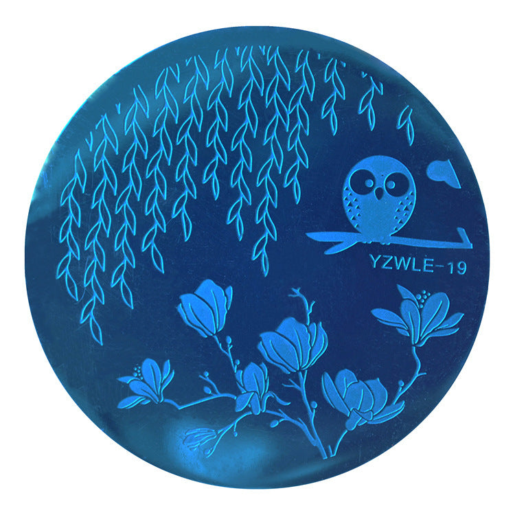 HKM-331411 DIY Nail Art Steel Plate Template - Blue, 5.6CM, 3-Year Shelf Life