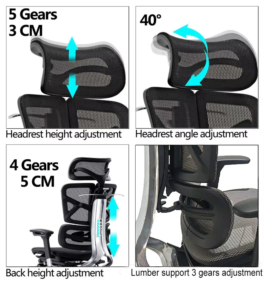 KTX-875923 Ergonomic Office Chair with 2D Headrest and 7D Adjustable Armrests, Swivel Design for Comfort and Support