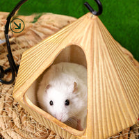 HKM-333075 Hamster Cradle Hammock with Ceramic Hideaway for Small Animals - Fun and Interactive Toy