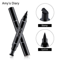 HKM-258707 Dual-Ended Liquid Eyeliner - Quick-Drying, Waterproof, Smudge-Proof in Black
