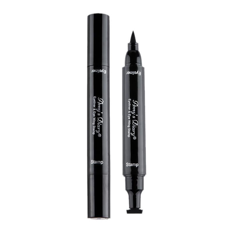 HKM-258707 Dual-Ended Liquid Eyeliner - Quick-Drying, Waterproof, Smudge-Proof in Black