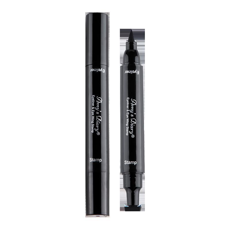HKM-258707 Dual-Ended Liquid Eyeliner - Quick-Drying, Waterproof, Smudge-Proof in Black