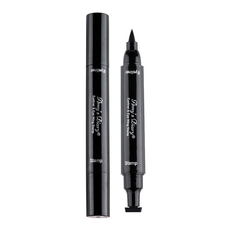 HKM-258707 Dual-Ended Liquid Eyeliner - Quick-Drying, Waterproof, Smudge-Proof in Black