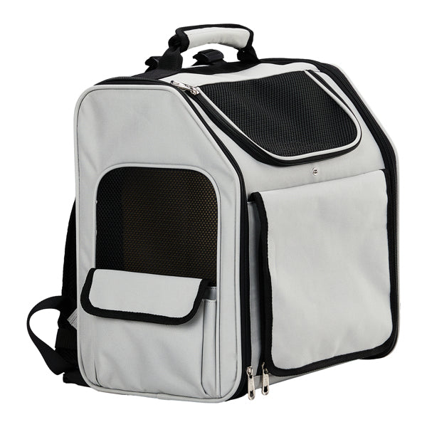 HKM-102227 Expandable Breathable Pet Carrier Backpack for Small Dogs and Cats, Soft-Sided with Back Extension, Supports Pets up to 26 lbs