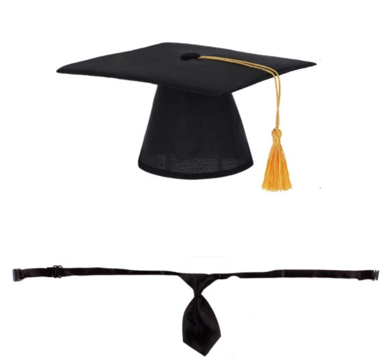HKM-472595 Pet Graduation Costume Set with Adjustable Cap and Tie for Small and Medium Dogs