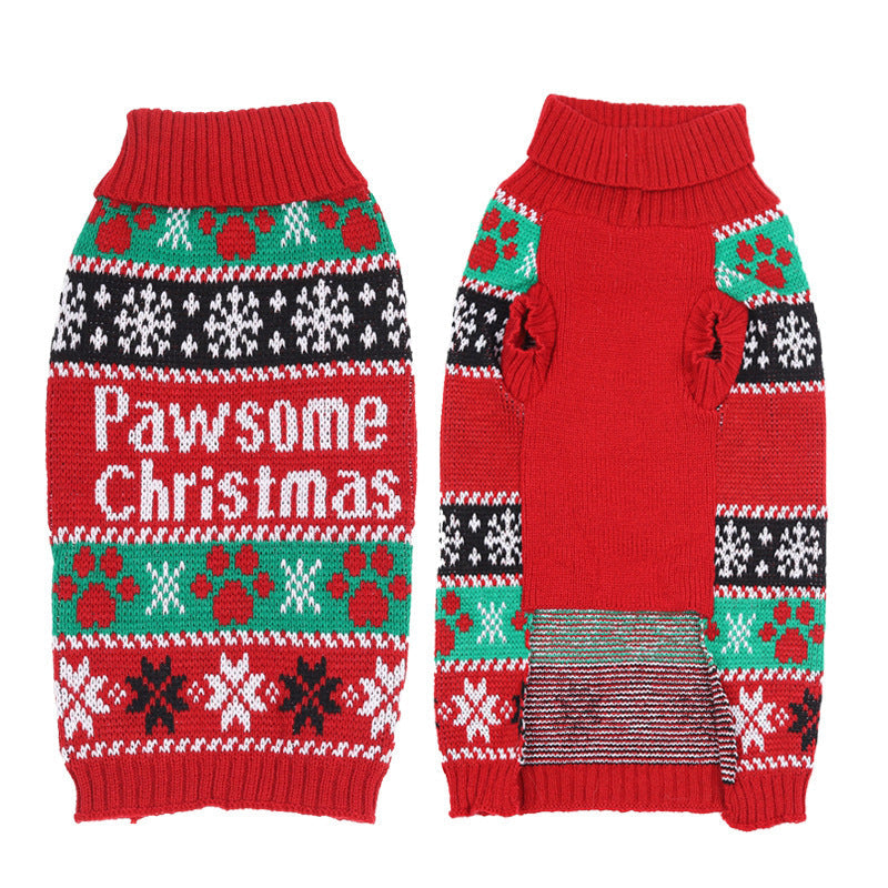 HKM-715155 Winter Pet Sweater for Small Dogs and Cats - Acrylic Fabric Coat with Cartoon Design for Chihuahuas and More