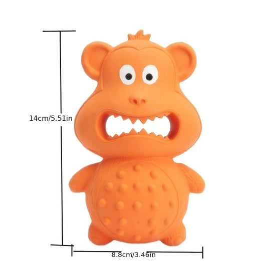 HKM-045267 Durable Rubber Dog Chew Toy for Medium to Large Breeds - Squeaky Tooth Cleaning Interactive Design
